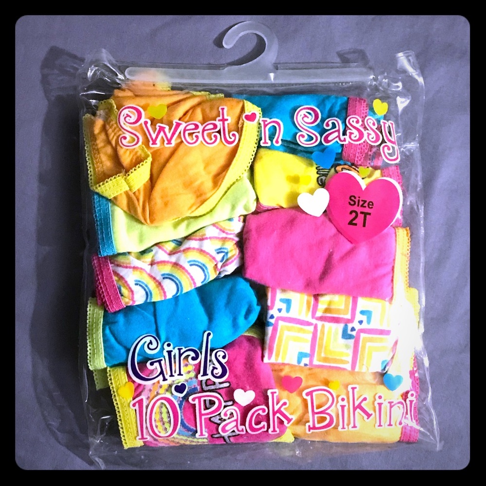 Toddler girls 10 pack bikini style underwear